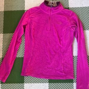 North Face hot pink 1/4 zip running jacket. Size xsmall.